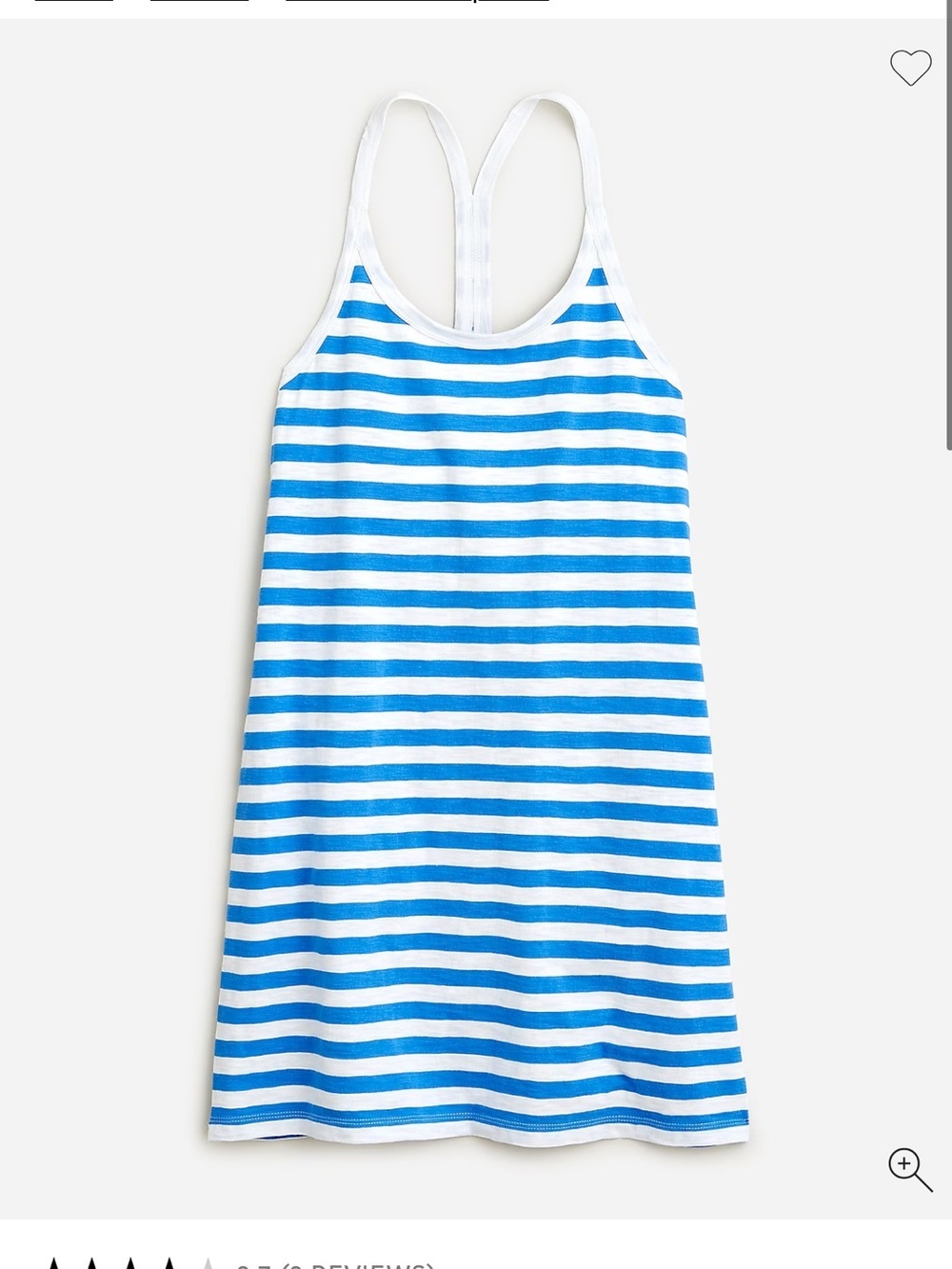 J.Crew Racerback tank dress in stripe NWT